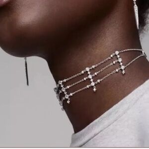 Nadri Dame Statement Silver and Crystal Choker